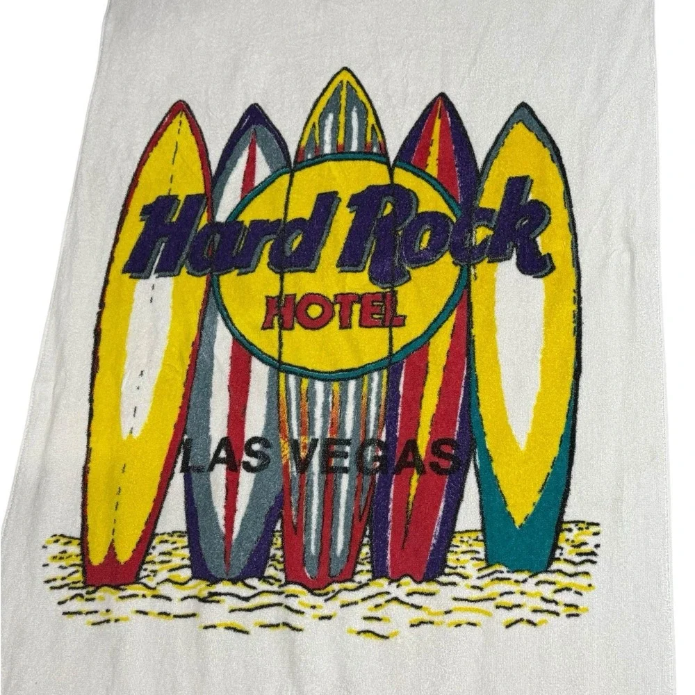 Hard‎ Rock Hotel Las Vegas Beach Towel l VTG USA made surf board 90s retro